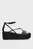 Женские черные кожаные босоножки WEDGE SANDAL 30  LTH