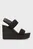 Женские черные босоножки WEDGE SANDAL WEBBING IN