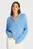 Женский голубой пуловер CO CARDI STITCH OPEN POLO SWT LS