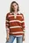 Жіноче теракотове поло у смужку STRIPED KNIT RUGGER