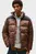 Мужской коричневый пуховик с узором PUFFER