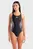 Жіночий чорний купальник GRID SWIMSUIT V BACK GRAPHIC