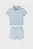 Детский голубой льняной комплект одежды (рубашка, шорты) SOFT LINEN SHORTS SET