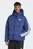 Мужской синий пуховик Essentials Climawarm 3-Stripes Puffer Hooded