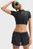 Женский черный топ HeatGear Crop Mock SS-BLK