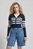 Жіноче темно-синє худі у смужку TJW STRIPE ZIP THRU BADGE HOOD