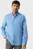 Мужская голубая льняная рубашка CALEB Basic linen shirt