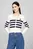 Женское белое худи в полоску TJW STRIPE ZIP THRU BADGE HOOD