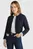 Женский темно-синий бомбер RIB TRIM LS ZIP TOP