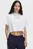 Женская белая футболка UA W VARSITY MIX HW SS CROP