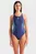 Жіночий темно-синій купальник GRID SWIMSUIT V BACK GRAPHIC