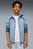 Детское голубое худи Evostripe Full-Zip Hoodie Youth