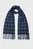 Чоловічий темно-синій картатий вовняний шарф CHECK WOVEN SCARF