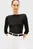 Женский черный лонгслив NEW CODY SLIM BOAT-NK 3/4SLV