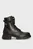 Жіночі чорні шкіряні черевики LACE-UP BIKER LEATHER