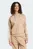 Женское бежевое худи Essentials 3-Stripes Full-Zip Fleece