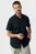 Чоловіча чорна лляна сорочка BRANDON Basic linen shirt short sleeve