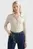 Женский белый шерстяной кардиган FITTED RIBS POLO SHIRT SWEATER