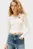 Женское белое худи HOOD ZIPPER RIB