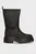 Жіночі чорні шкіряні чоботи FLATFORM RAINBOOT HIGH MG R