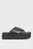 Жіночі чорні шкіряні мюлі FLATFORM CROSS