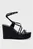 Женские черные кожаные босоножки WEDGE SANDAL 70 LTH