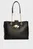 Женская черная кожаная сумка k signature fan lg tote
