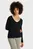 Женский черный пуловер ICONIC RIB V-NK SLIM SWEATER