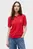Жіноче червоне поло POINTELLE POLO SWEATER