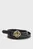 Женский черный кожаный ремень MONOGRAM BUCKLE SLIM