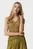 Женский оливковый топ Sleeveless round neck top