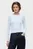 Женский голубой лонгслив SLIM SH LETTUCE EDGE RIB LS