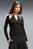 Женский черный лонгслив T7 Slim Cut-Outs Long Sleeve Tee Women
