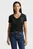 Женская черная футболка V-NECK
