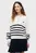 Жіночий білий светр у смужку QUARTER ZIP SWEATER