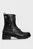 Жіночі чорні шкіряні черевики TH MONOGRAM BIKER BOOT