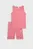 Детский розовый комплект одежды (майка, велосипедки) Essentials Elevated Rib Tank and Short Leggings Set Youth