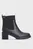 Женские черные кожаные ботильоны FLAG MID HEEL LEATHER
