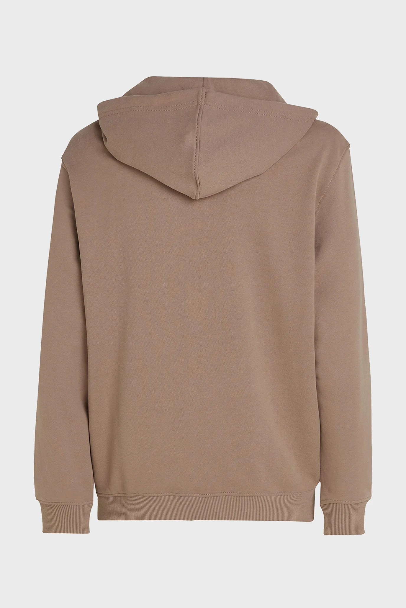 Мужское коричневое худи WOVEN LABEL ZIP THROUGH HOODIE Calvin