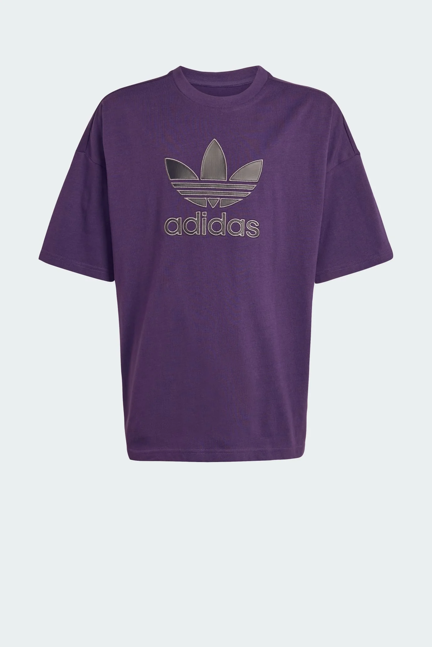 Детская фиолетовая футболка Oversize Trefoil adidas JY6421 — MD