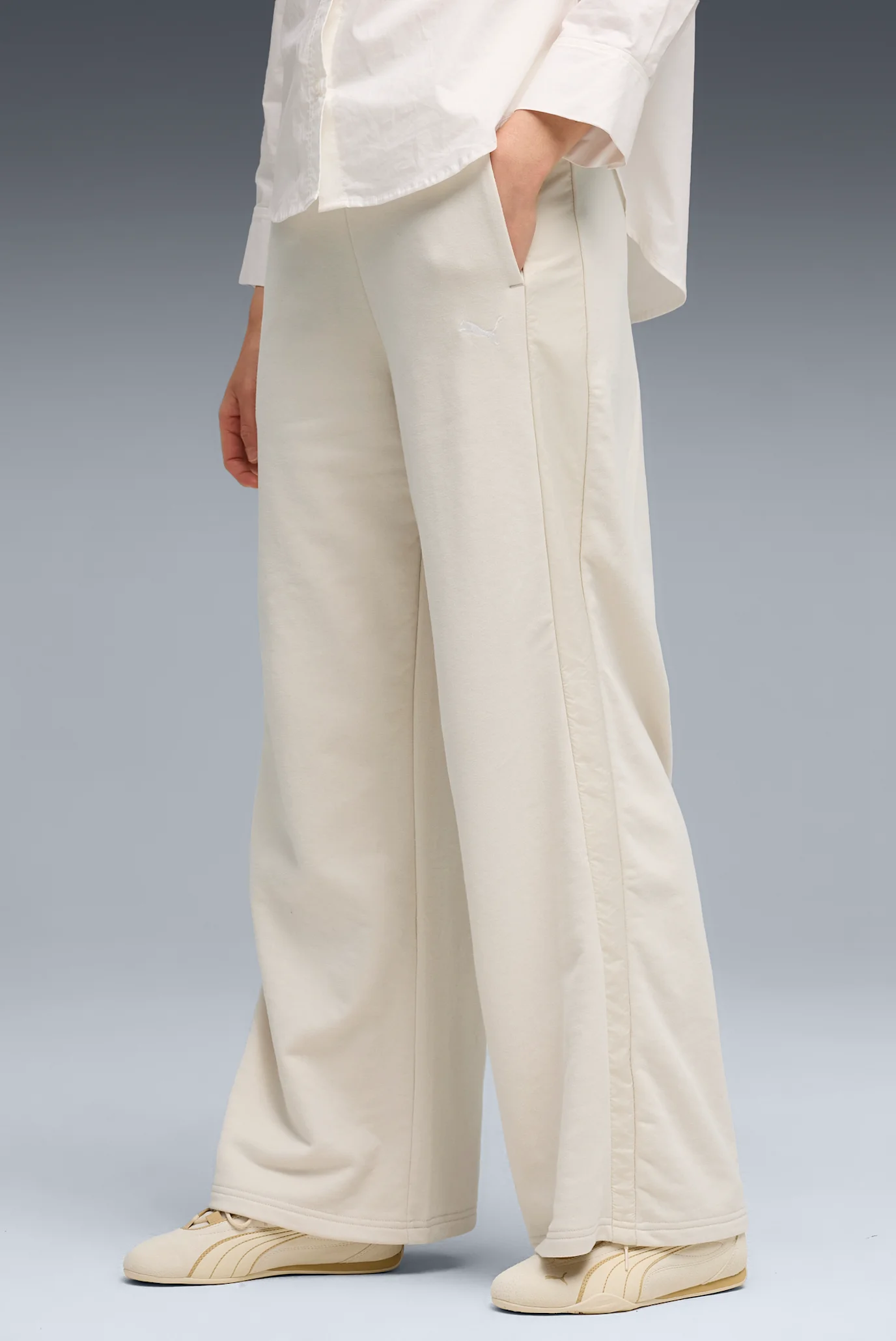 Женские бежевые спортивные брюки HER High-Waist Wide-Leg Pants