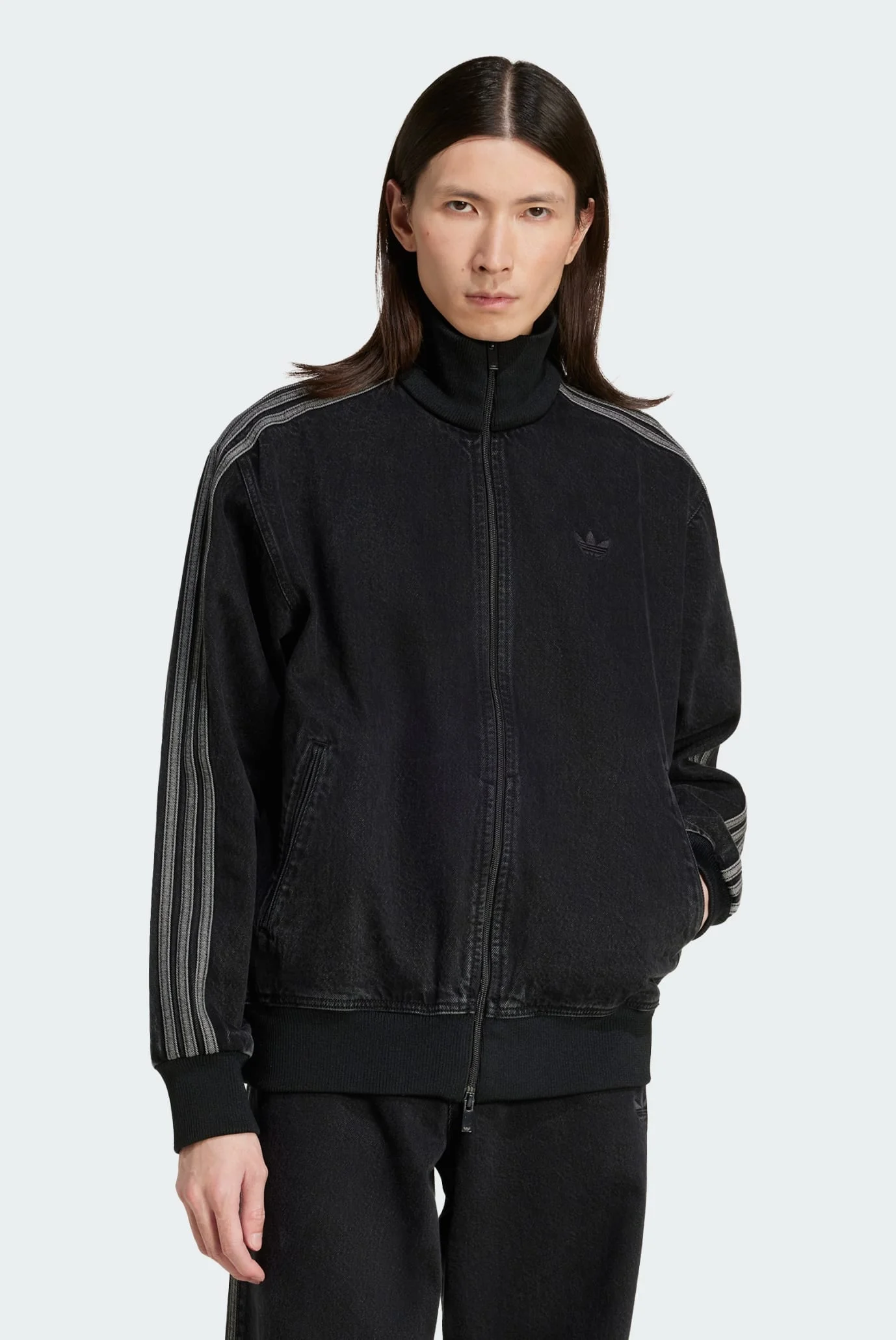 Мужская черная джинсовая куртка Adicolor Firebird adidas JC6717