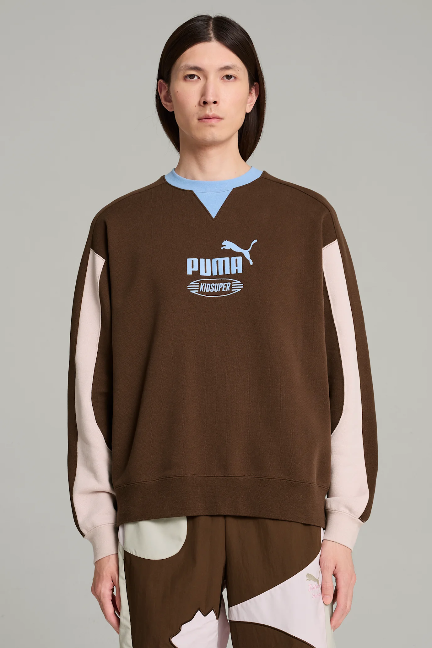 Мужской коричневый свитшот PUMA x KIDSUPER Crew Men PUMA 626700