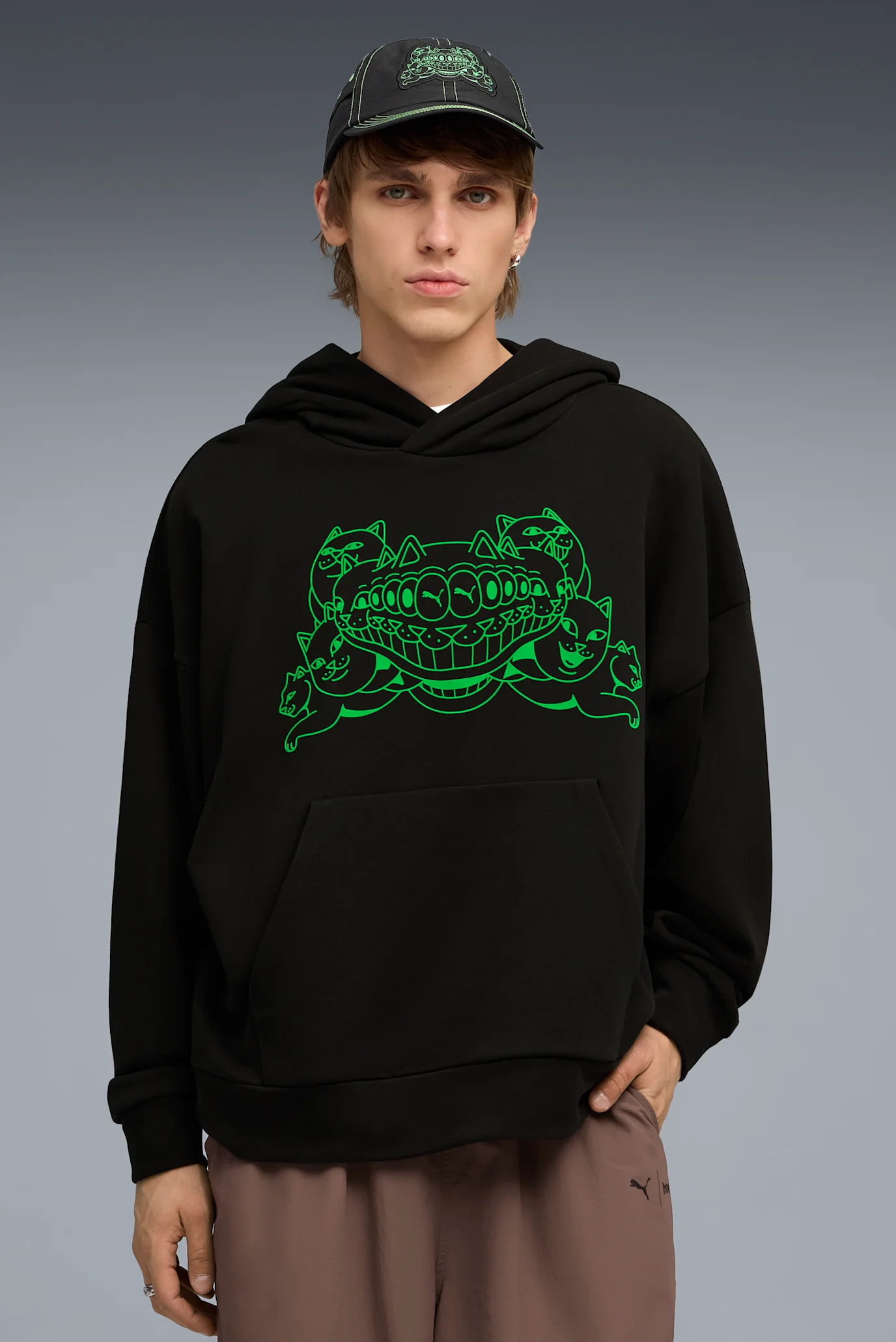 Мужское черное худи PUMA x RIPNDIP Boxy Tee Hoodie Men PUMA