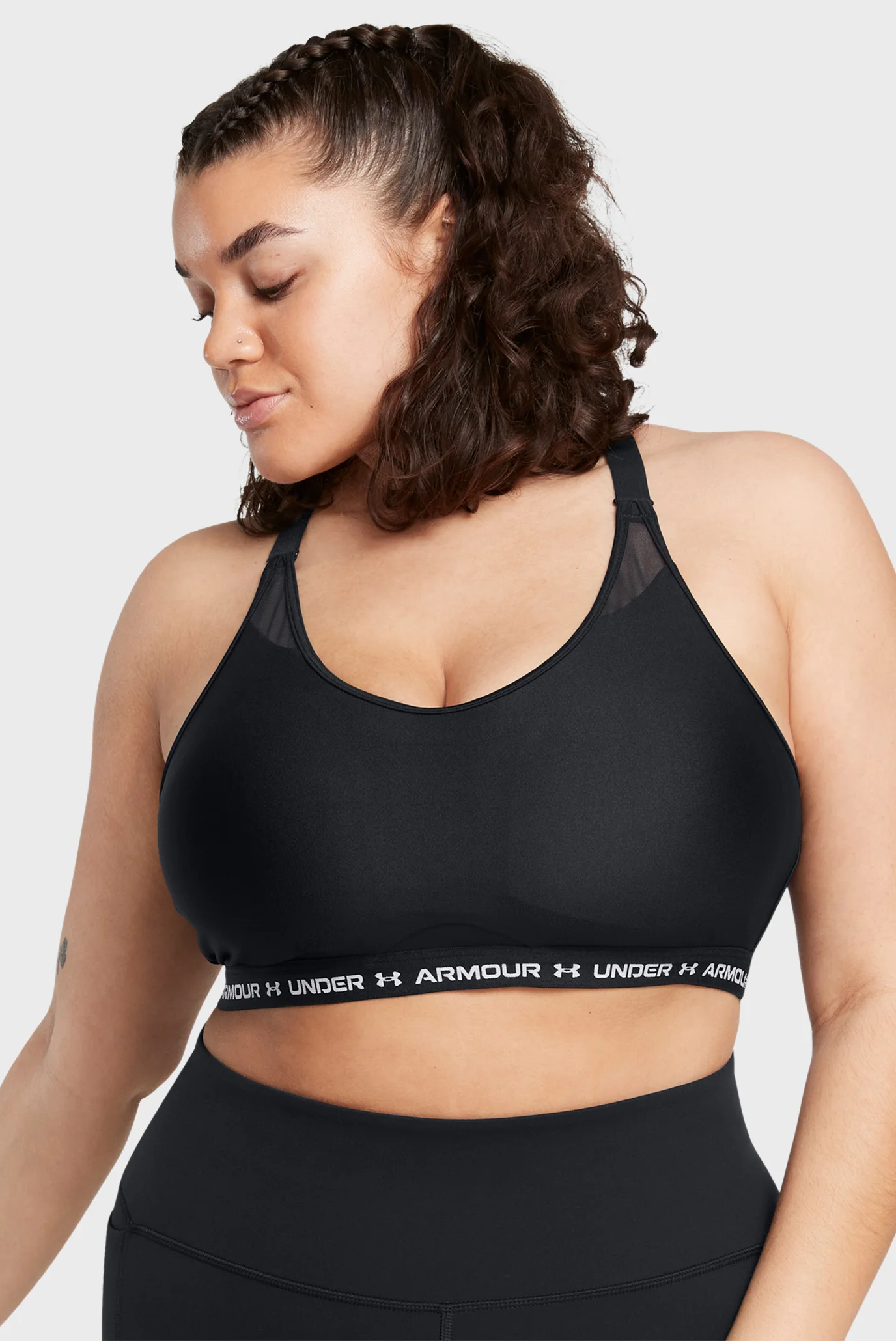 Жіночий чорний топ UA Crossback Low Bra Under Armour 1386424-001