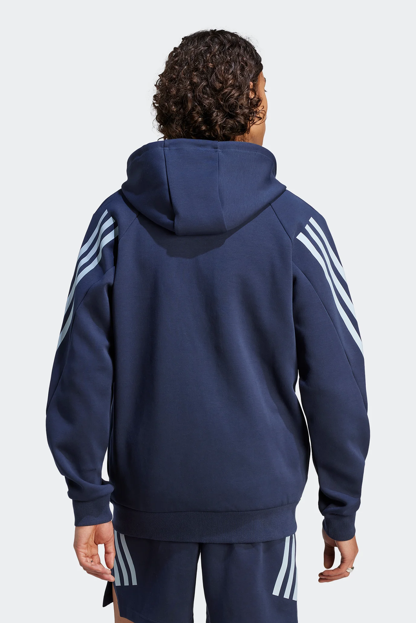 Мужское темно-синее худи Future Icons 3-Stripes Full-Zip adidas