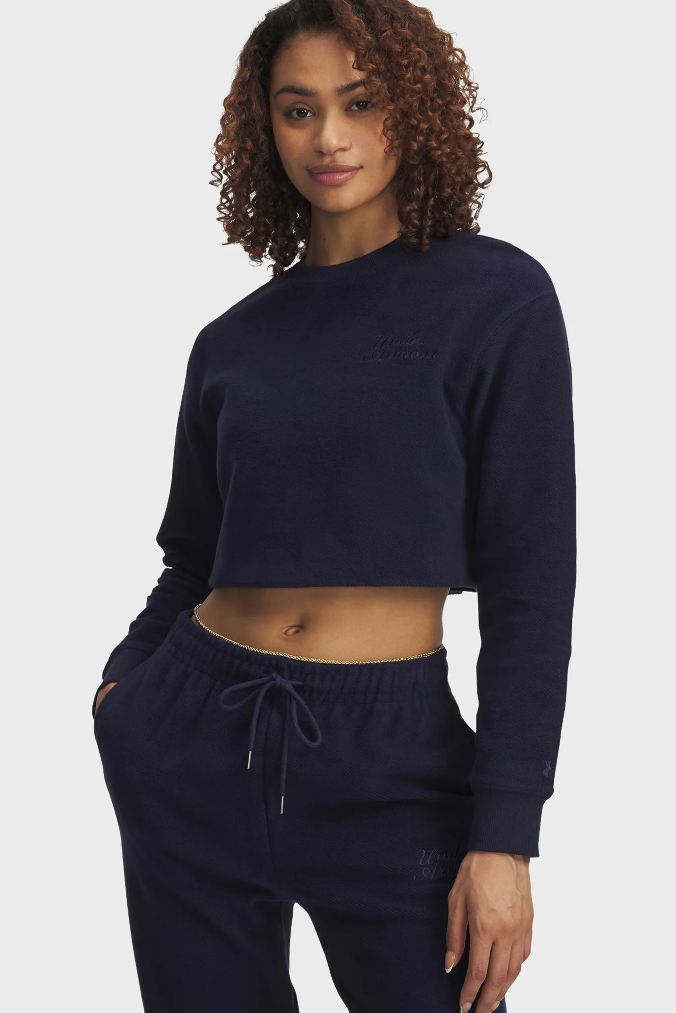 Женский темно-синий свитшот Icon Terry Varsity Crew Under Armour