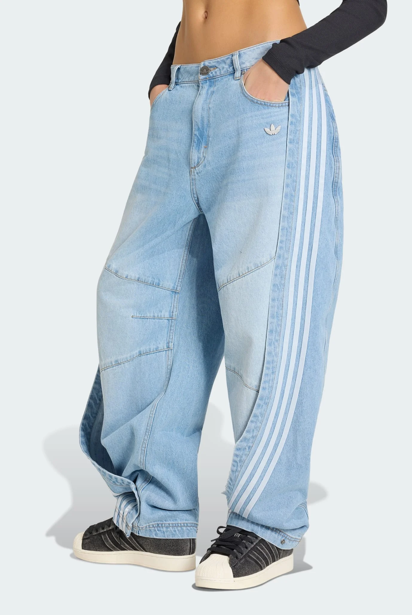 Женские голубые джинсы ADILENIUM 5.0 BANANA OVERLAY adidas KY5188