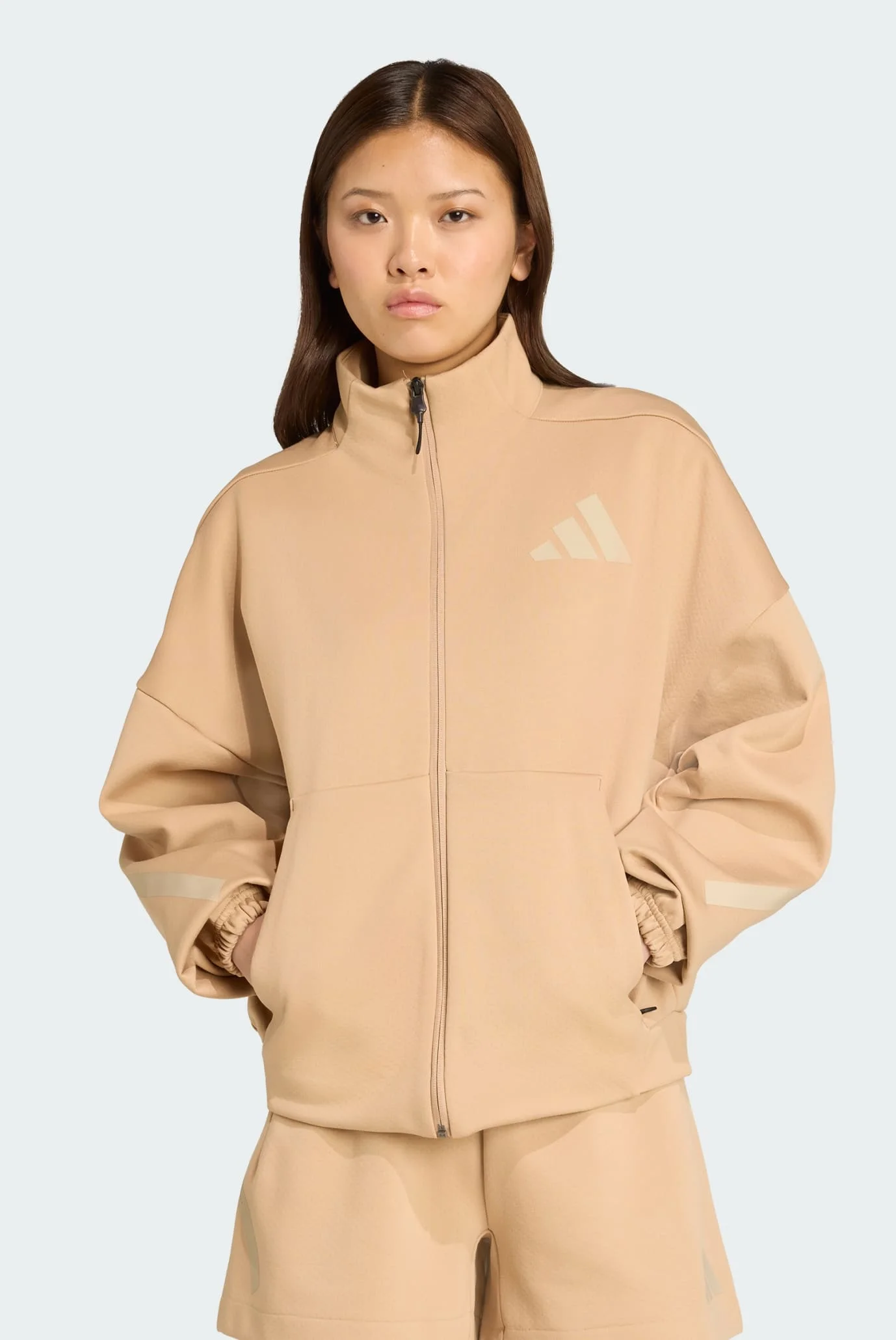 Жіноча бежева спортивна кофта adidas Z.N.E. adidas JW7776 — MD-Fashion