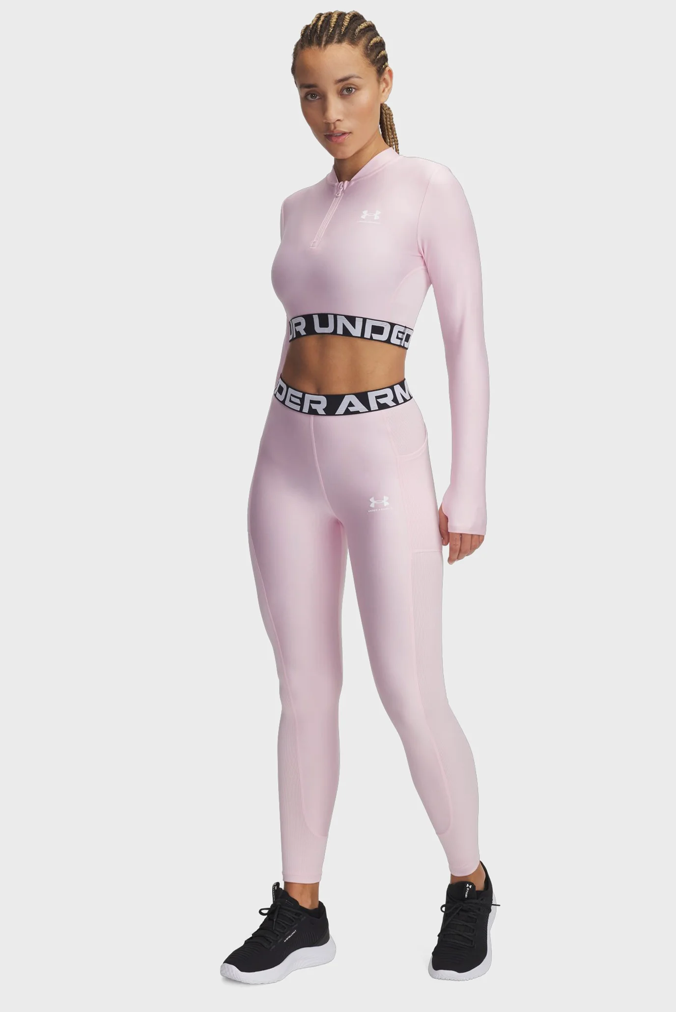 Женские розовые тайтсы HeatGear Rib Legging Under Armour 1388693